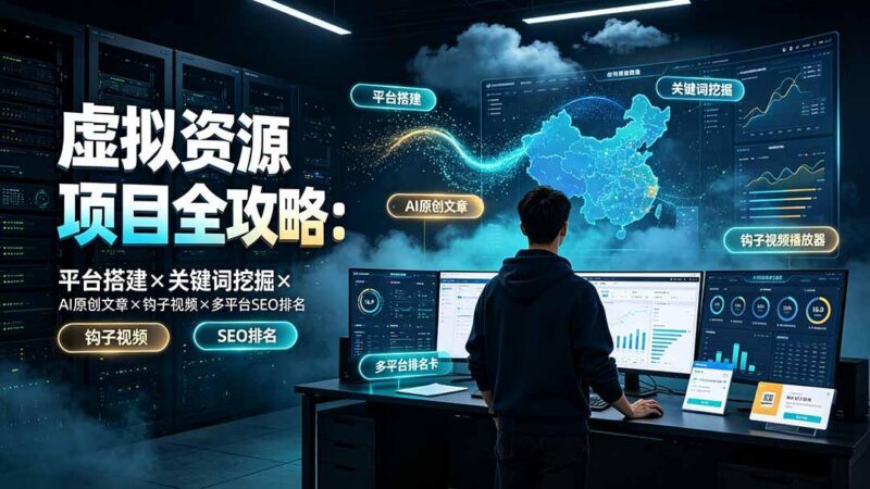 虚拟资源项目全攻略：平台搭建×关键词挖掘×AI原创文章×钩子视频×多平台SEO排名-三零资源