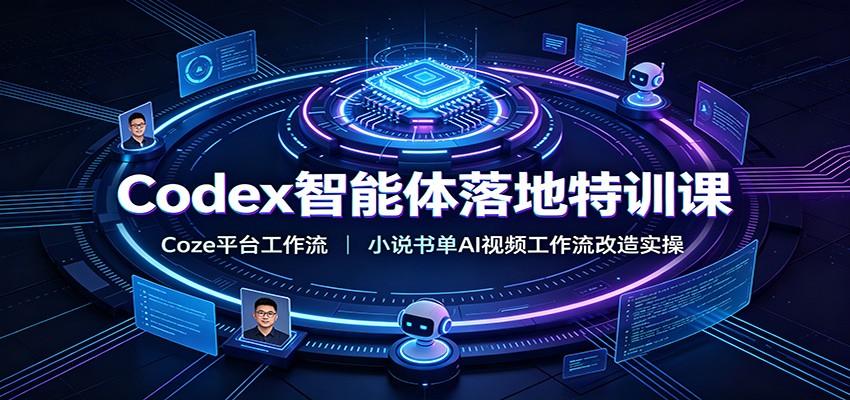 Codex智能体落地特训课:Coze平台工作流,小说书单AI视频工作流改造实操