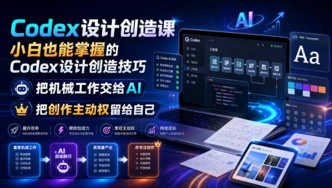 Codex设计创造课，小白也能掌握的Codex设计创造技巧，把机械工作交给AI，把创作主动权留给自己 三零资源-三零资源