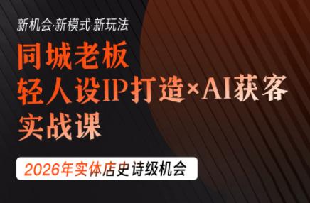 钱顶顶·同城老板必修课,轻人设IPxAI获客-三零资源