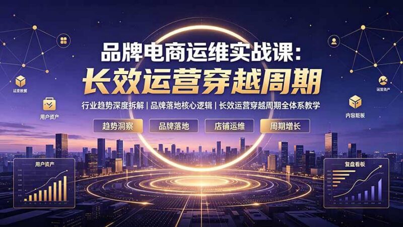 品牌电商运维实战课：行业趋势深度拆解｜品牌落地核心逻辑｜长效运营穿越周期全体系教学-三零资源