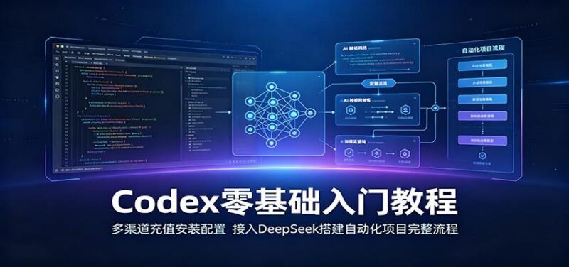 Codex零基础入门教程：多渠道充值安装配置，接入DeepSeek搭建自动化项目完整流程-三零资源