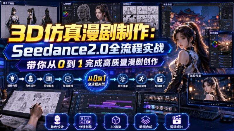 3D仿真漫剧制作：Seedance2.0全流程实战，带你从0到1完成高质量漫剧创作 三零资源-三零资源