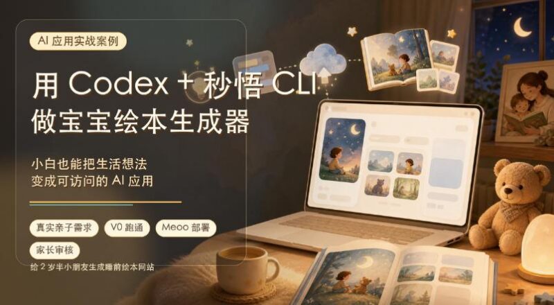 AI应用实战案例,用Codex+秒悟CLl做宝宝绘本生成器,小白也能把生活想法变成可访问的AI应用 三零资源-三零资源