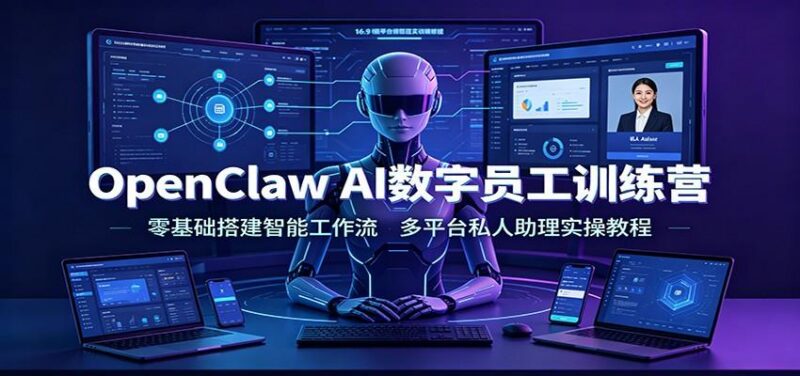OpenClaw AI数字员工训练营:零基础搭建智能工作流,多平台私人助理实操教程-三零资源