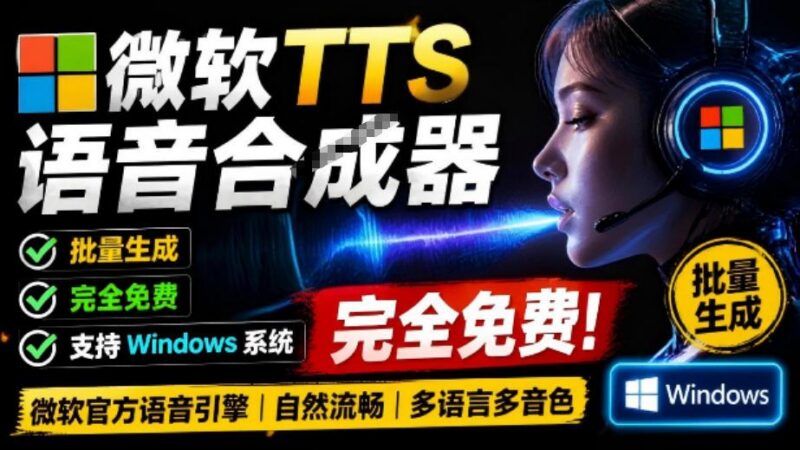 微软TTS免费语音配音生成器,完全免费,支持多语音、多音色选择,Windows系统专用TTS语音合成器 三零资源-三零资源
