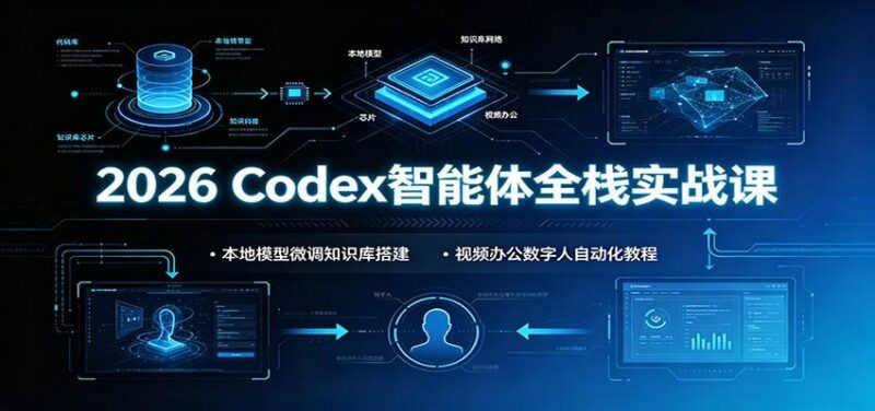 2026 Codex智能体全栈实战课:本地模型微调知识库搭建,视频办公数字人自动化教程 三零资源-三零资源