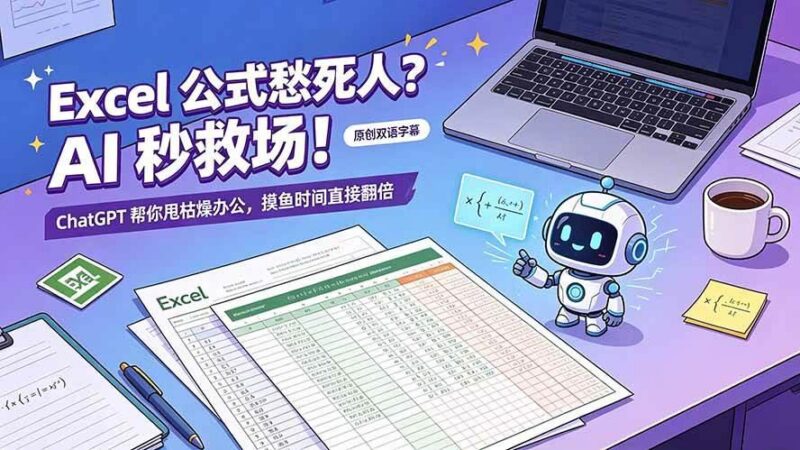 Excel 公式愁死人?AI 秒救场!ChatGPT 帮你甩枯燥办公,摸鱼时间直接翻倍【原创双语字幕】 三零资源-三零资源