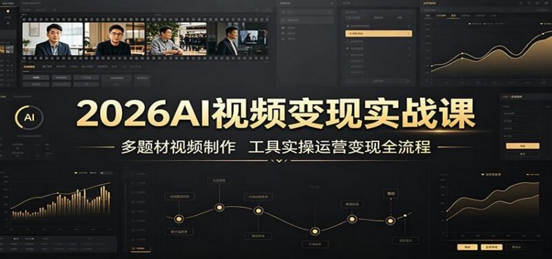 2026AI视频变现实战课:多题材视频制作,工具实操运营变现全流程 三零资源-三零资源