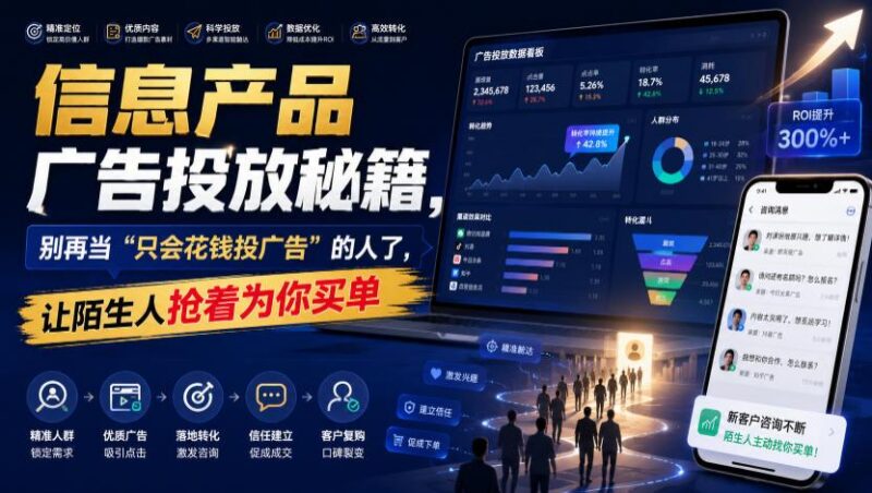 信息产品广告投放秘籍,别再当“只会花钱投广告”的人了,让陌生人抢着为你买单【原创双语字幕】-三零资源