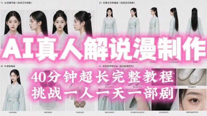 2026年AI真人解说漫剧自动批量化制作教程,40分钟超长完整,自动批量化制作,挑战一人一天一部剧! 三零资源-三零资源