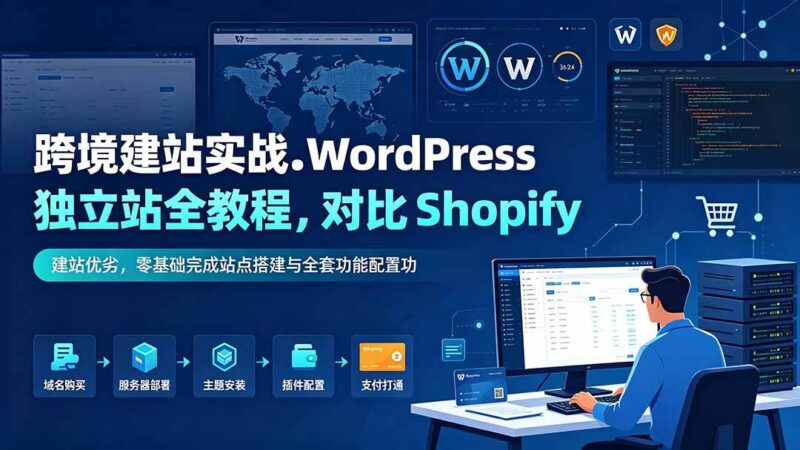 跨境建站实战：WordPress 独立站全教程，对比 Shopify 建站优劣，零基础完成站点搭建与全套功能配置-三零资源