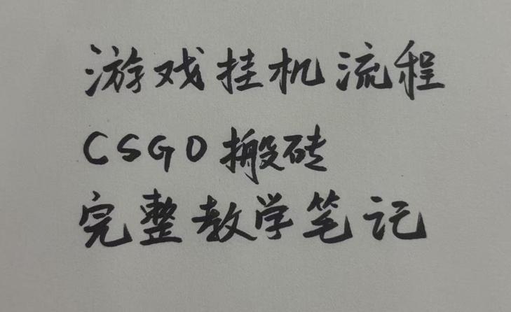 游戏挂G全流程笔记分享，CSGO游戏搬砖，小白看了当天学会见收益【揭秘】 图1