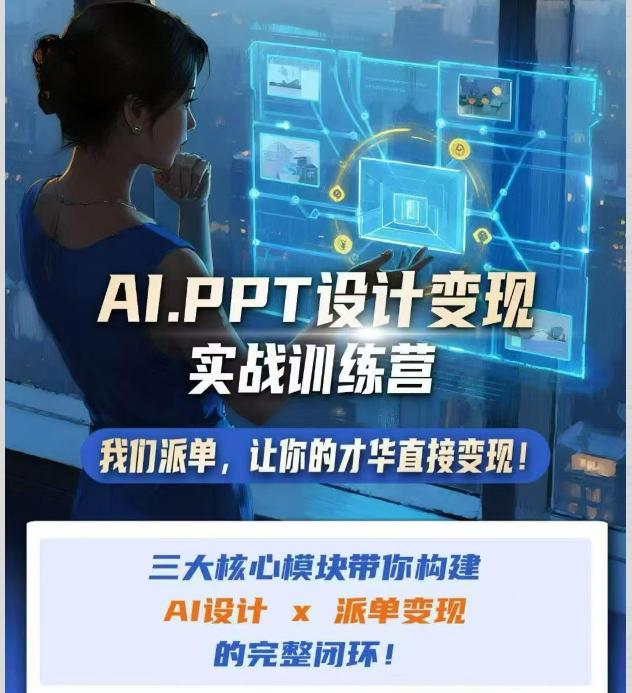 AI+PPT设计变现实战训练营,我们派单,让你的才华直接变现,三大核心模块带你构建Al设计x派单变现的完整闭环 图1