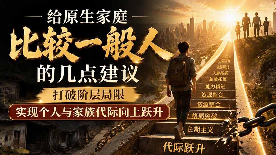 付费文章：给原生家庭比较一般人的几点建议，打破阶层局限，实现个人与家族代际向上跃升 图1