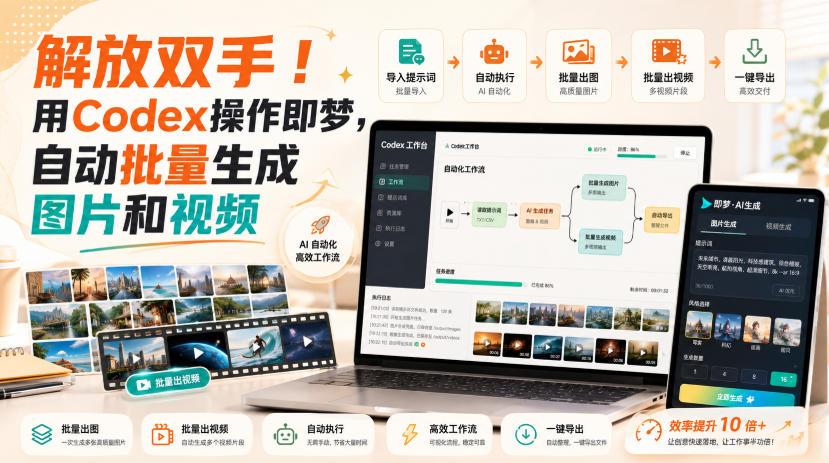 解放双手！用Codex操作即梦，自动批量生成图片和视频 图1