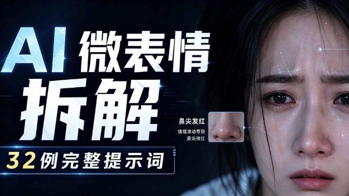 AI微表情拆解提示词合集，精准调控AI角色表情，可直接复用，0基础也能调出影视级表情变化 图1