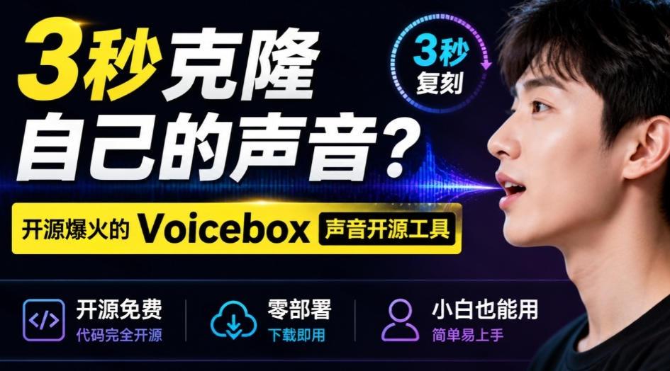 3秒克隆自己的声音?开源爆火的Voicebox声音开源工具,实测体验超好,零部署小白也能直接用 图1