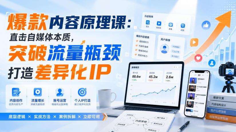 爆款内容原理课:直击自媒体本质,突破流量瓶颈打造差异化IP 图1
