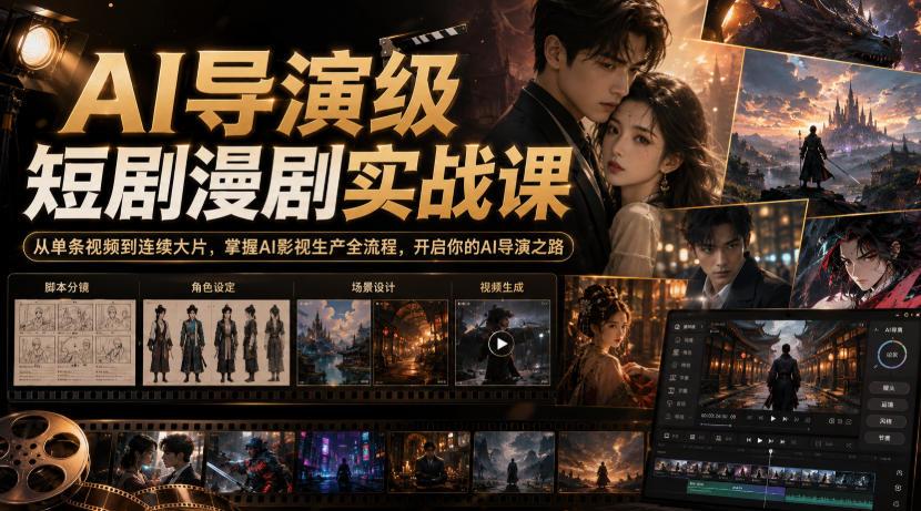 AI导演级短剧漫剧实战课,从单条视频到连续大片,掌握AI影视生产全流程,开启你的AI导演之路! 图1