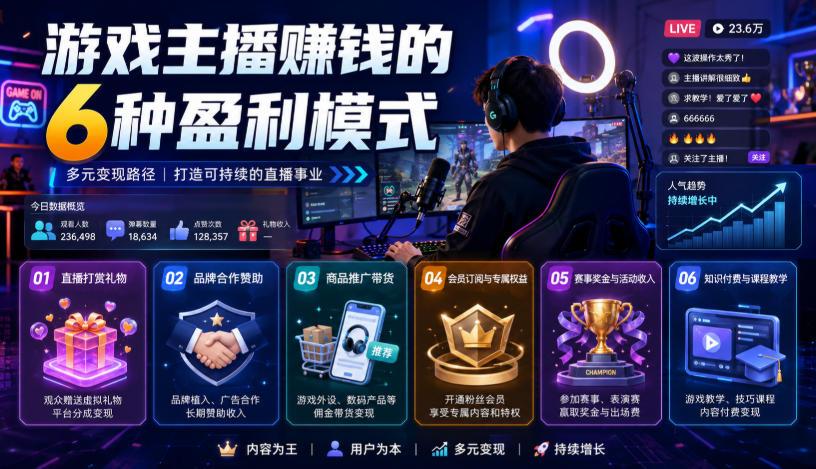 付费文章：游戏主播賺钱的6种盈利模式 图1