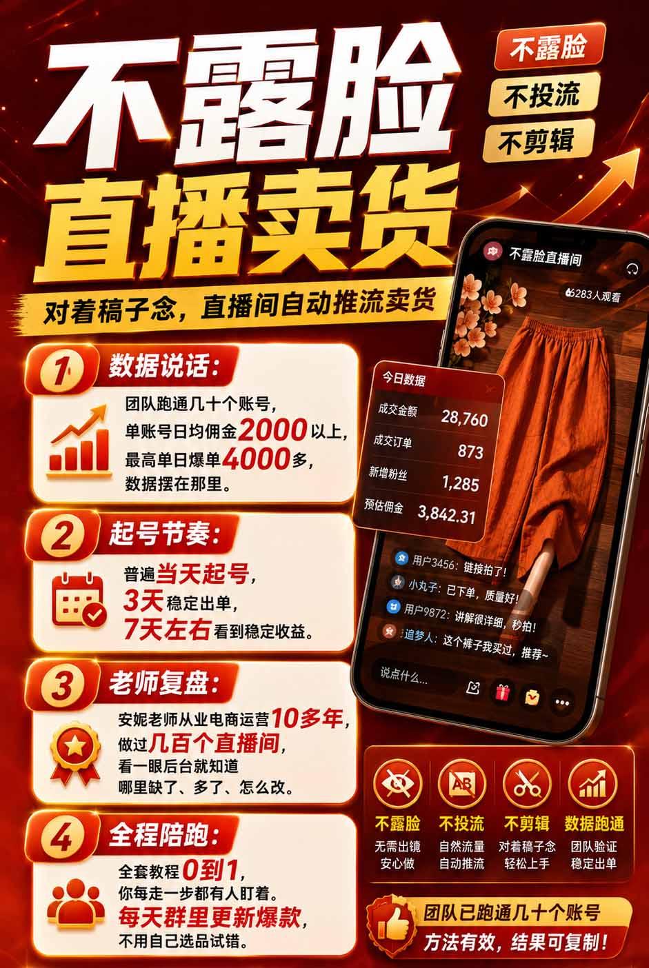 不露脸不投流,这个直播间让我月入过万!没人出镜,订单却一直在出,宝妈直播2小时,佣金839元 图2
