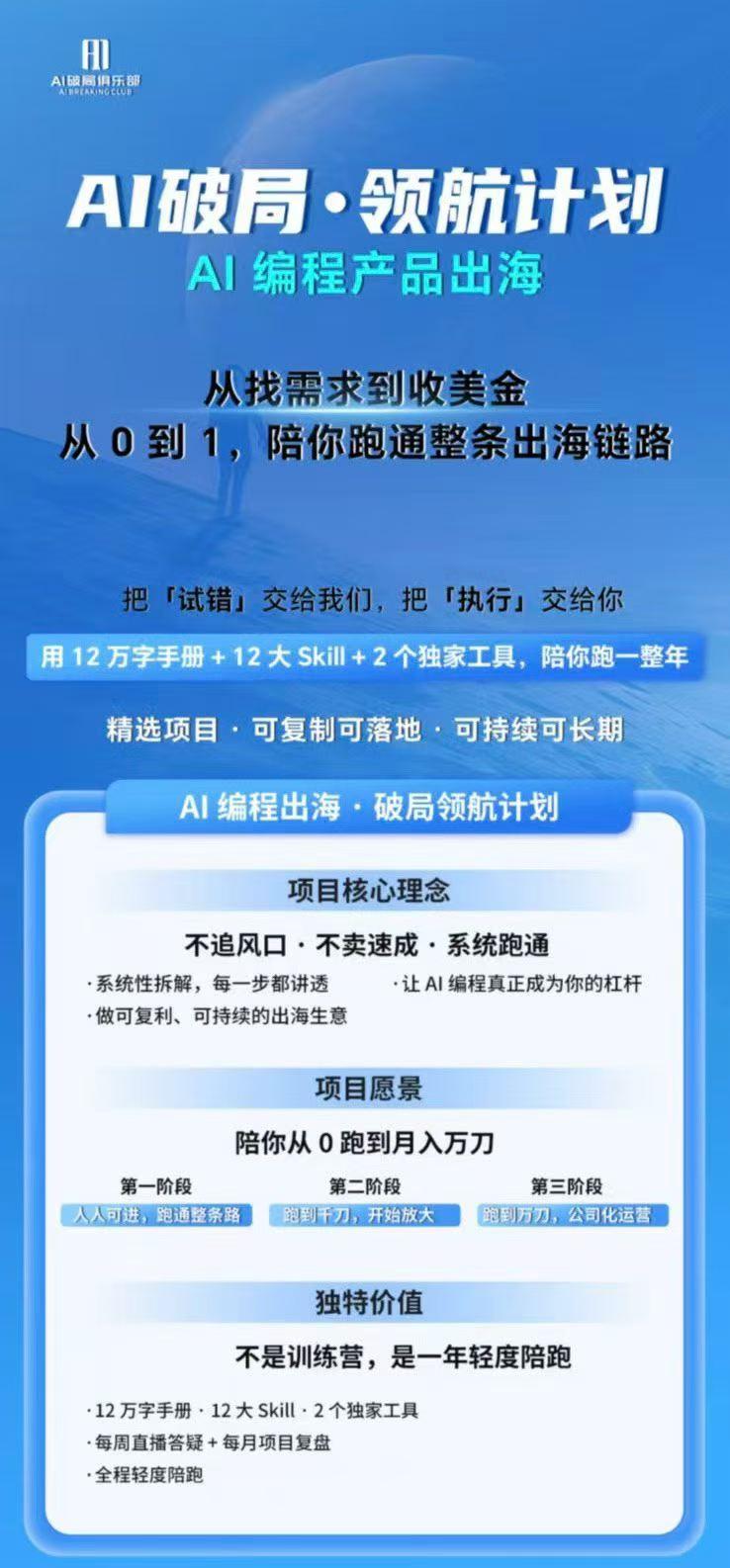 AI编程领航计划|海外独立站实战|多Agent一键建站|站点开发测试|冷启动引流|数据复盘|出海变现完整教程 图2