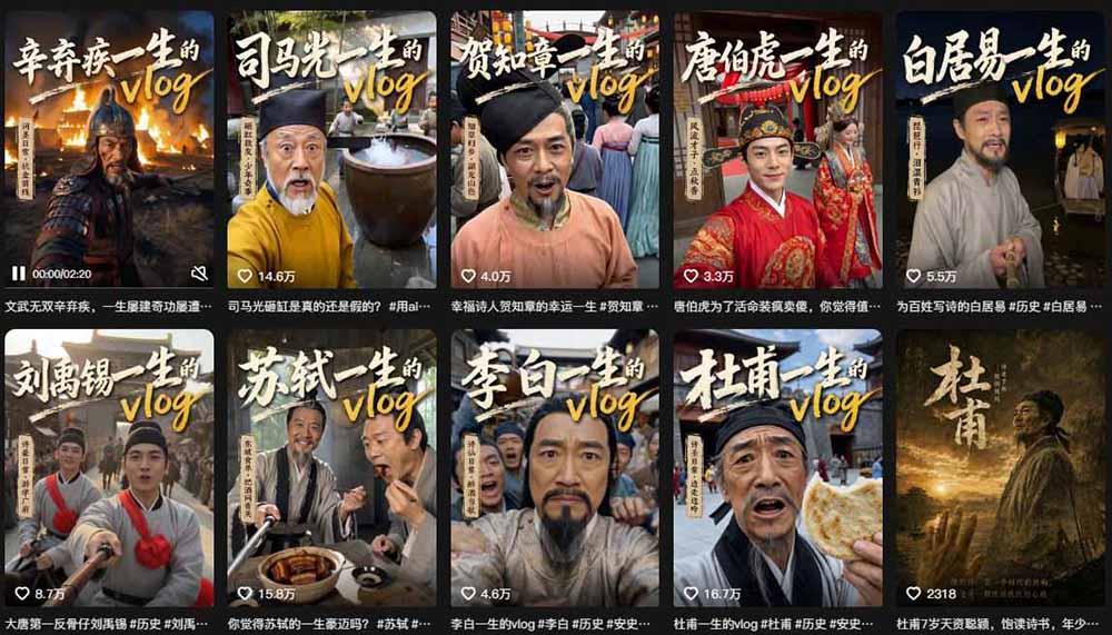 历史人物,诗人一生Vlog教学, AI制作丨伙伴计划丨精选收益丨商单收徒 ,新领域红利期,抓紧做 图2
