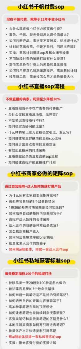小红书高利润AI经营课2026年7.18-20:起号+爆文+付费+达人+私域,利用AI与SOP实现团队人效翻倍增长 图3