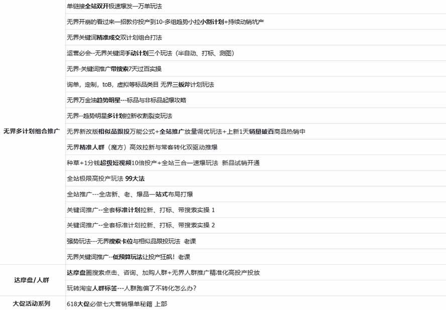 2026淘天开单秘籍PRO实战陪跑课程:全套落地运营玩法,一站式解决淘宝流量低、不出单难题(更新260823 图3