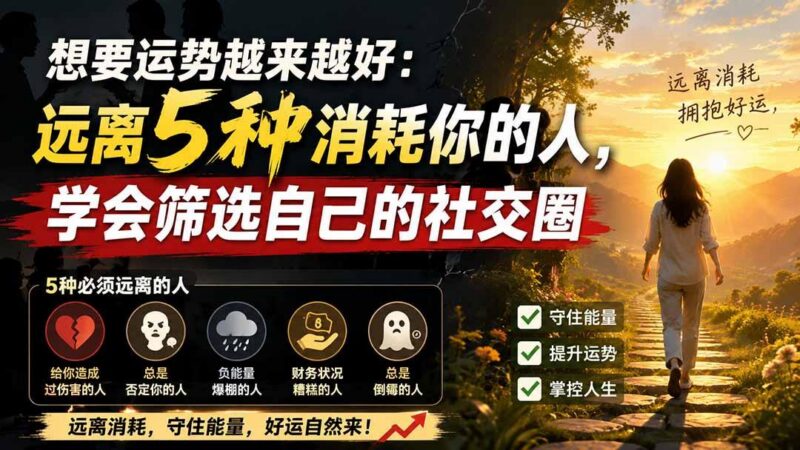 付费文章：想要运势越来越好：远离5种消耗你的人，学会筛选自己的社交圈 三零资源-三零资源