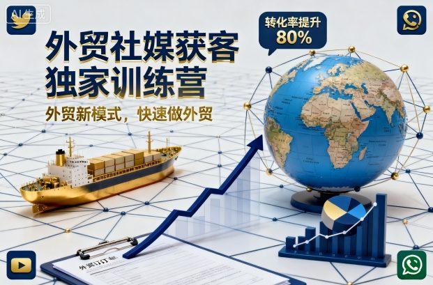 外贸社媒获客独家训练营，外贸新模式，快速做外贸(更新26年08月21日)-三零资源