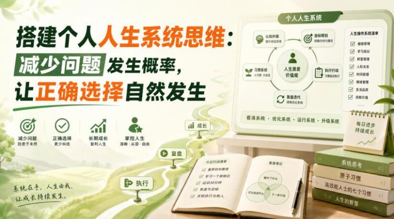 付费文章:搭建个人人生系统思维:减少问题发生概率,让正确选择自然发生 三零资源-三零资源