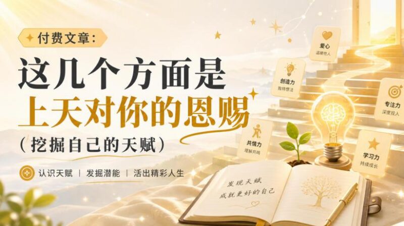 付费文章：这几个方面是上天对你的恩赐(挖掘自己的天赋) 三零资源-三零资源