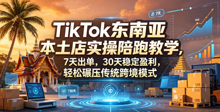 TikTok东南亚本土店实操陪跑教学,7天出单,30天稳定盈利,轻松碾压传统跨境模式(更新0819)-三零资源