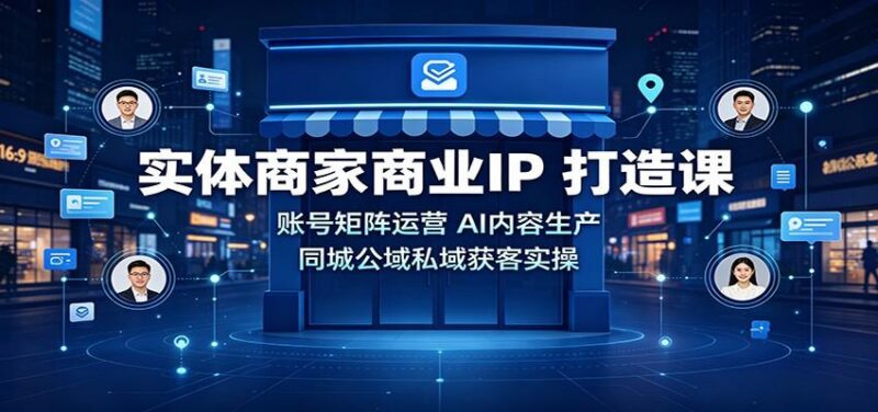 实体商家商业IP打造课:账号矩阵运营,AI内容生产,同城公域私域获客实操 三零资源-三零资源