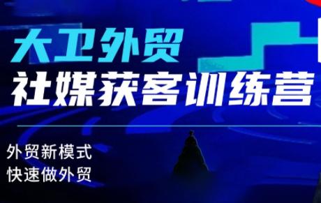 大卫老师·外贸社媒获客独家训练营(更新8月)-三零资源