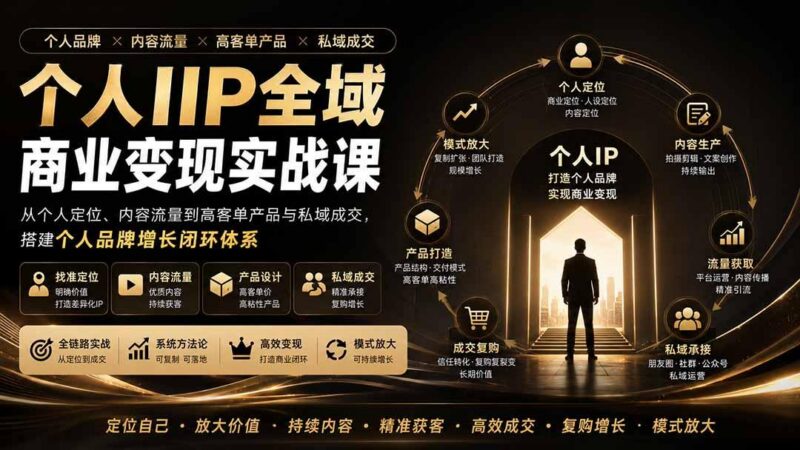 个人IP全域商业变现实战课 (无水印-三零资源