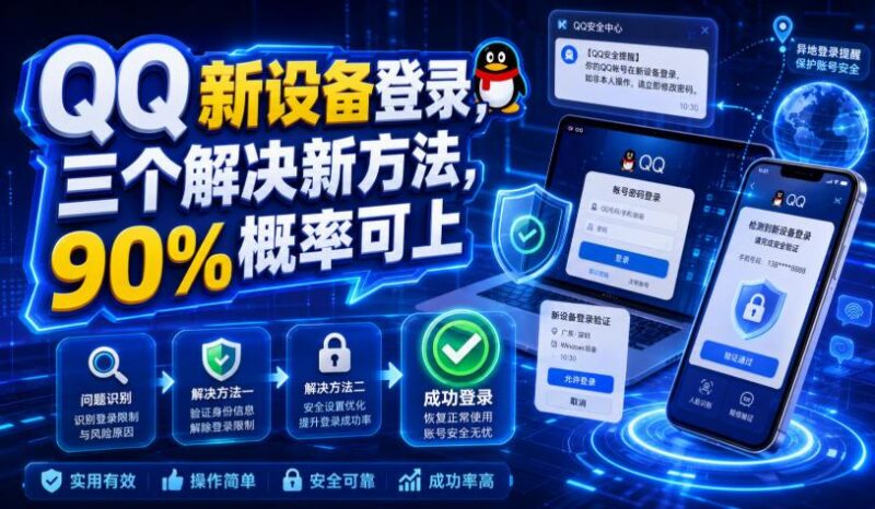 QQ新设备登录，三个解决新方法，90%概率可上 三零资源-三零资源