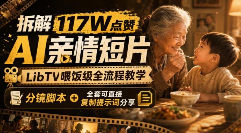 拆解117W点赞AI亲情短片，LibTV喂饭级全流程教学，分镜脚本+全套可直接复制提示词分享-三零资源
