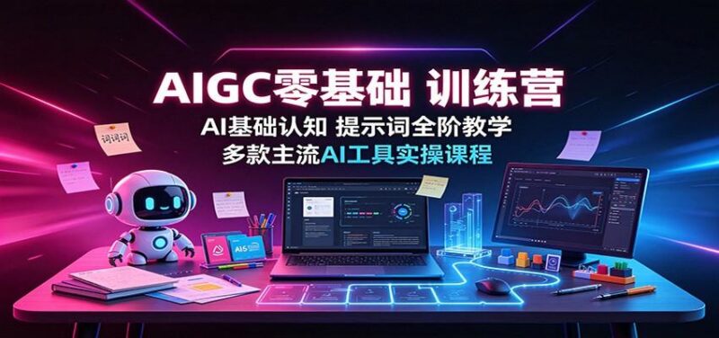 AIGC零基础训练营：AI基础认知，提示词全阶教学，多款主流AI工具实操课程 三零资源-三零资源