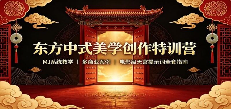东方中式美学创作特训营:MJ系统教学,多商业案例,电影级天宫提示词全套指南 三零资源-三零资源