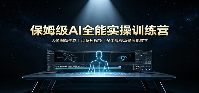 保姆级AI全能实操训练营:人像图像生成,创意短视频,多工具多场景落地教学-三零资源