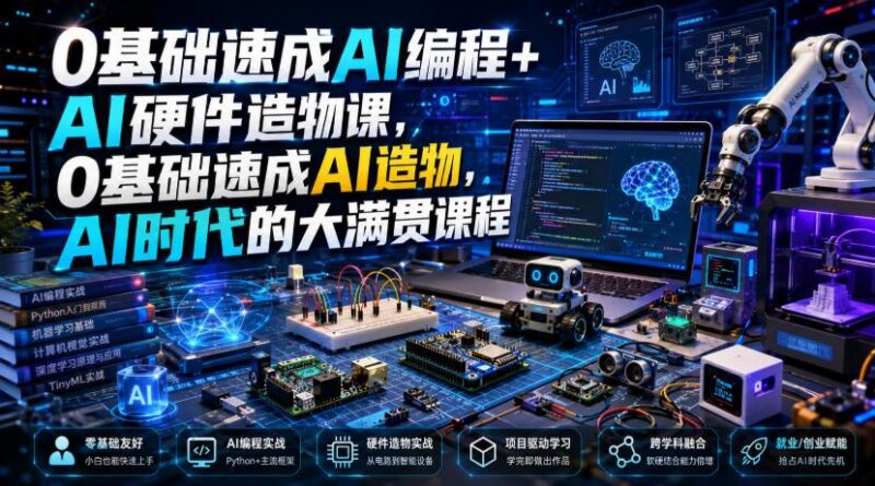 0基础速成AI编程+AI硬件造物课,0基础速成AI造物,AI时代的大满贯课程 三零资源-三零资源