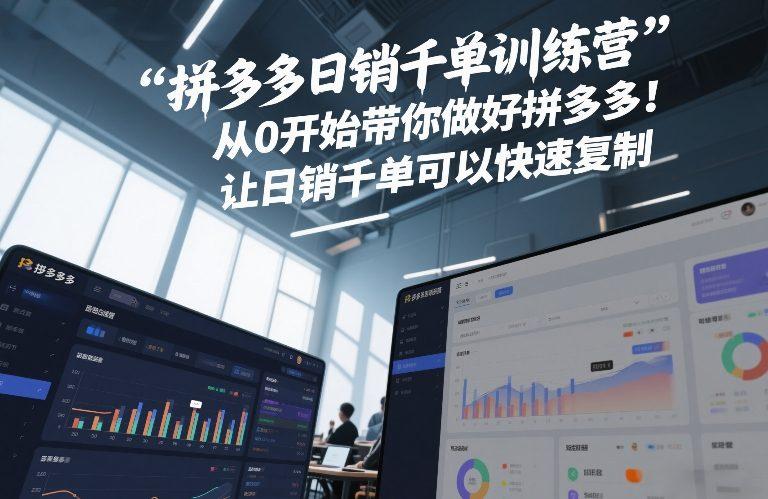 拼多多日销千单训练营,从0开始带你做好拼多多,让日销千单可以快速复制(更新26年8月)