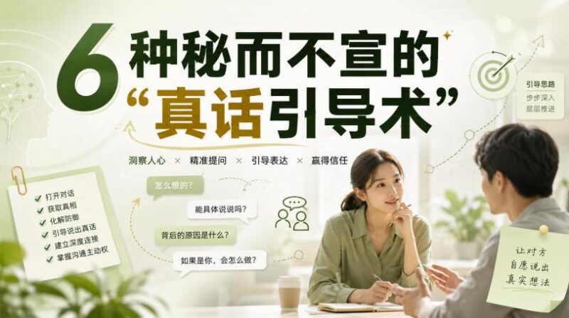 付费文章:6种秘而不宣的“真话引导术”-三零资源