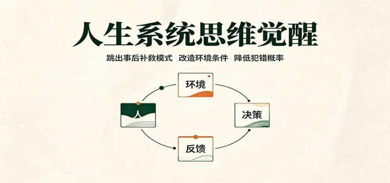 人生系统思维觉醒：跳出事后补救模式，改造环境条件，降低犯错概率-三零资源