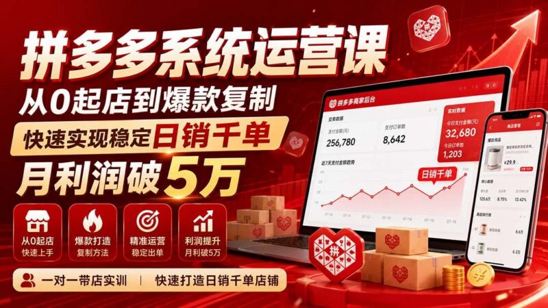 拼多多系统运营课(更新8月-三零资源