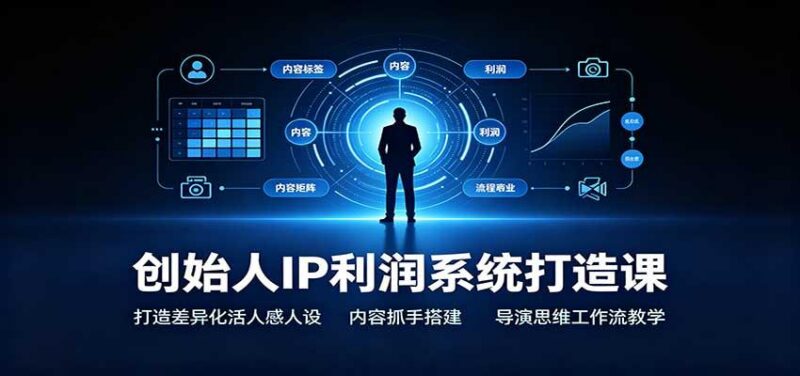 创始人IP利润系统打造课：打造差异化活人感人设，内容抓手搭建，导演思维工作流教学-三零资源