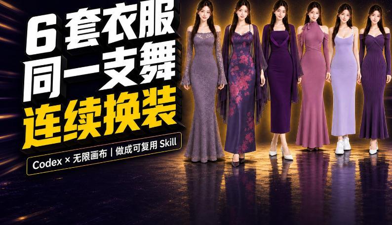 同一支舞,6套衣服按顺序切换:我把服装换装视频做成了一个Skill-三零资源